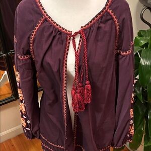 Embroidered Purple Women's Top
